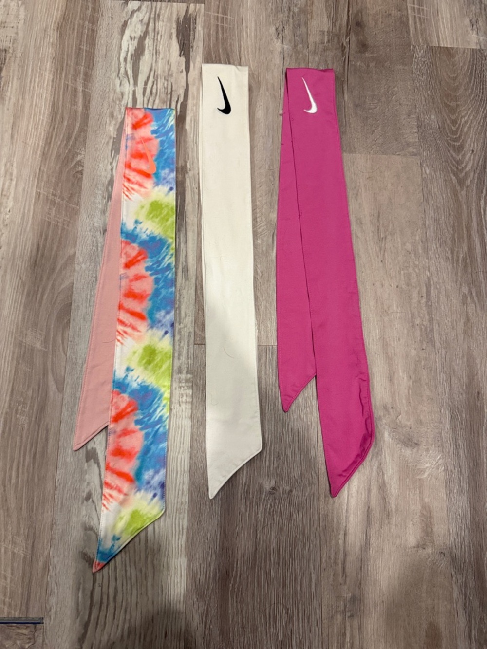 Nike 3-Pack Tie-Dye, White & Hot Pink Hair Scarves